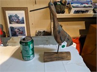 Carved Wooden Sea Bird on Post