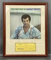 Framed Conway Twitty Tribute with Personal Check