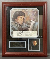 Framed Johnny Cash Autographed Record
