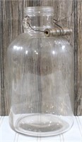 One Gallon Glass Jar w/Wooden Bail Handle