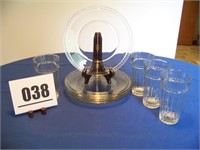 Clear Glass Drinking Glasses and Plates