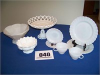 Milk Glass and White Glass Dishes