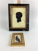 (2) framed hand cut silhouettes