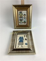 (2) Victorian trade card paper doll / dress