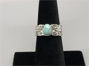 Simple Turquoise and Silver Ring