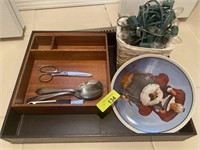 Leather Tray, Wooden Tray, Rockweel Plate,