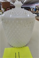 Anchor Hocking hobnail milk glass cookie jar