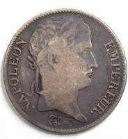 1812-I 5 Franc  France  FINE +  SCARCE NAPOLEON