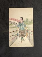 Rare Antique Chinese Woman Theme Postcard