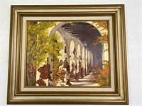 Framed Oil Painting: Arch Way Portico