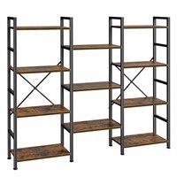 SUPERJARE Triple 4 Tier Bookshelf, Bookcase with 1