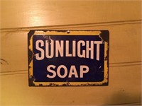 ENAMEL SUNLIGHT SOAP SIGN