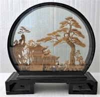 Oriental3D carved framed art