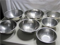 Lot of 7 Stainless Steel Bowls