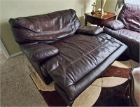LEATHER RECLINING SOFA & LOVE SEAT AS-IS,  NO SHIP