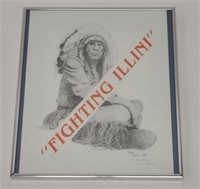 1982 Chief Illini Signed & Numbered Print by Mason