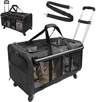 LIONROGE Double-Compartment Pet Rolling Carrier