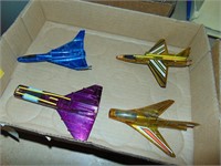 Flat of Vintage Hot Birds metal Toy Airplanes