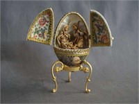 Hand Crafted Real Goose Egg Nativity Music Box