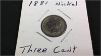 1881 three cent nickel