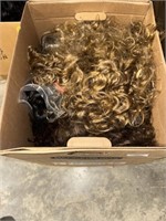 BOX LOT OF WIGS AND HAIR PIECES