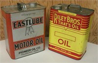 Lot of 2 Vintage Two Gallon Oil Cans