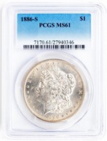 Coin 1886-S  Morgan Silver Dollar PCGS MS61