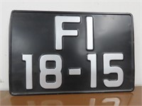 F1 18-15 License Plate