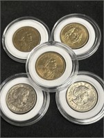 Five $1.00 Coins