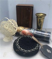 Vintage Items, Purse, Hand Mirror, Brass Looking