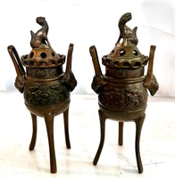 Small Bronze Incense Burners
