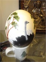 Carved & Painted Ostrich Egg