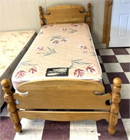 Twin size bed with headboard and footboard
