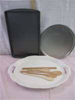 Platter / Pan Assortment & Wooden Spoons