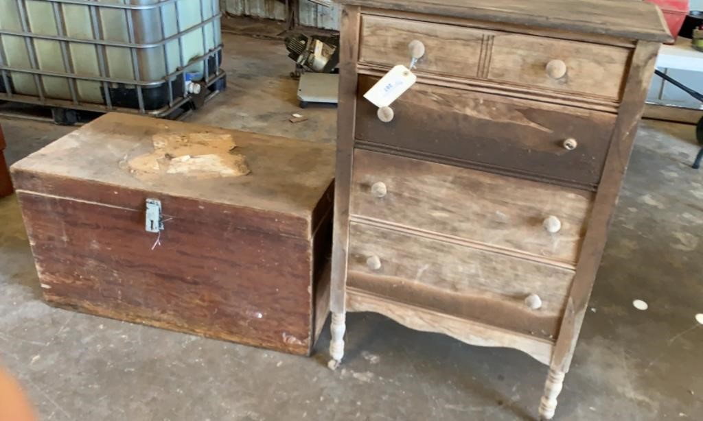 Vintage dresser and wooden box