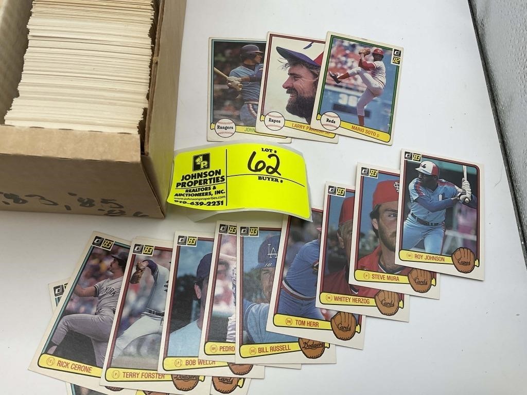 1981 TO 83, 85 TO 86 BASEBALL DONRUSS 2 ROW BOX