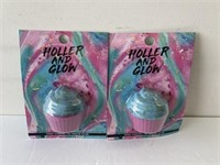 2 holler and glow cake bath bombs