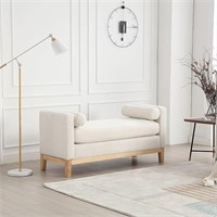Aphyxen W4005-Ivory W Elegant Upholstered Bench