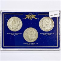 1887-1900 Morgan Silver Dollar Set (3 Coins)