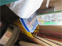 5 TACKLE BOXES WITH CONTENTS, SEMI TARP AND