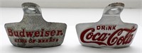 BUDWEISER & COCA COLA BOTTLE OPENERS