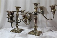 Lot of Two Silverplated Candelabra