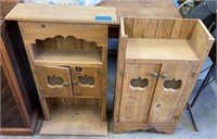 Wood cabinets : 23”x7.25”x 37.5”& 19.5”x 9.5”x