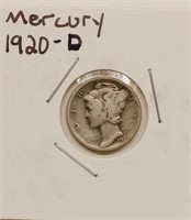 Scarce 1920 D Mercury Dime