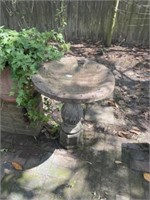 Vintage Concrete Bird Bath & Pedestal (30" T)