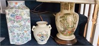 Desk Lamp, vases, Oriental look,