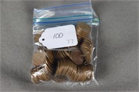 Bag Lot - 100 Wheat Cents