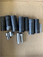 Snap On Assorted Metric Deepwell Sockets