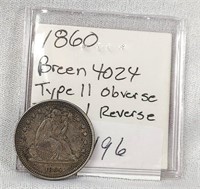 1860 Quarter  XF Breen 4024 – Breen Says