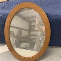 Oval Wood Framed Mirror